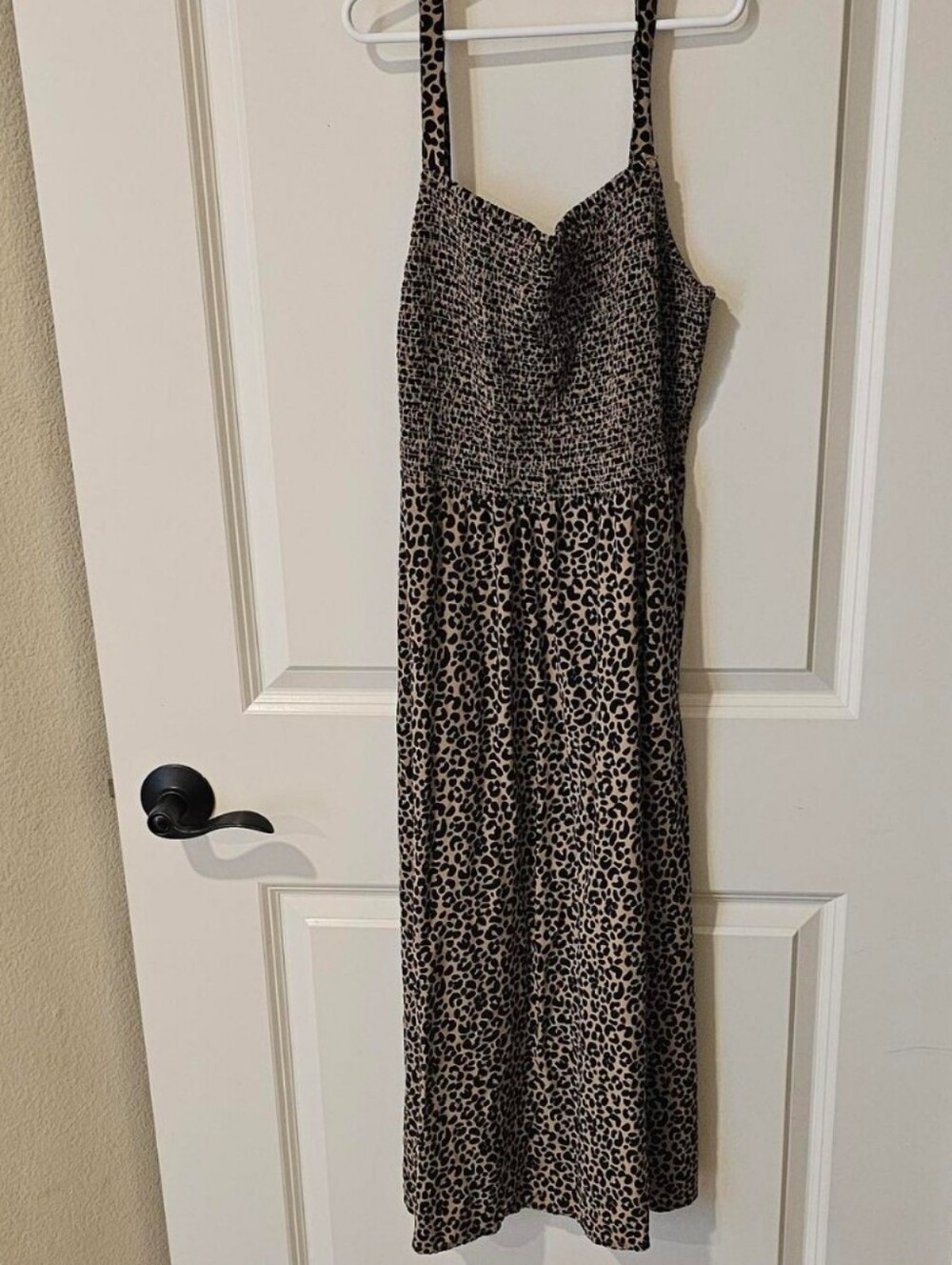 Leopard Print Sleeveless Maxi Dress - Neutral Beige/Black